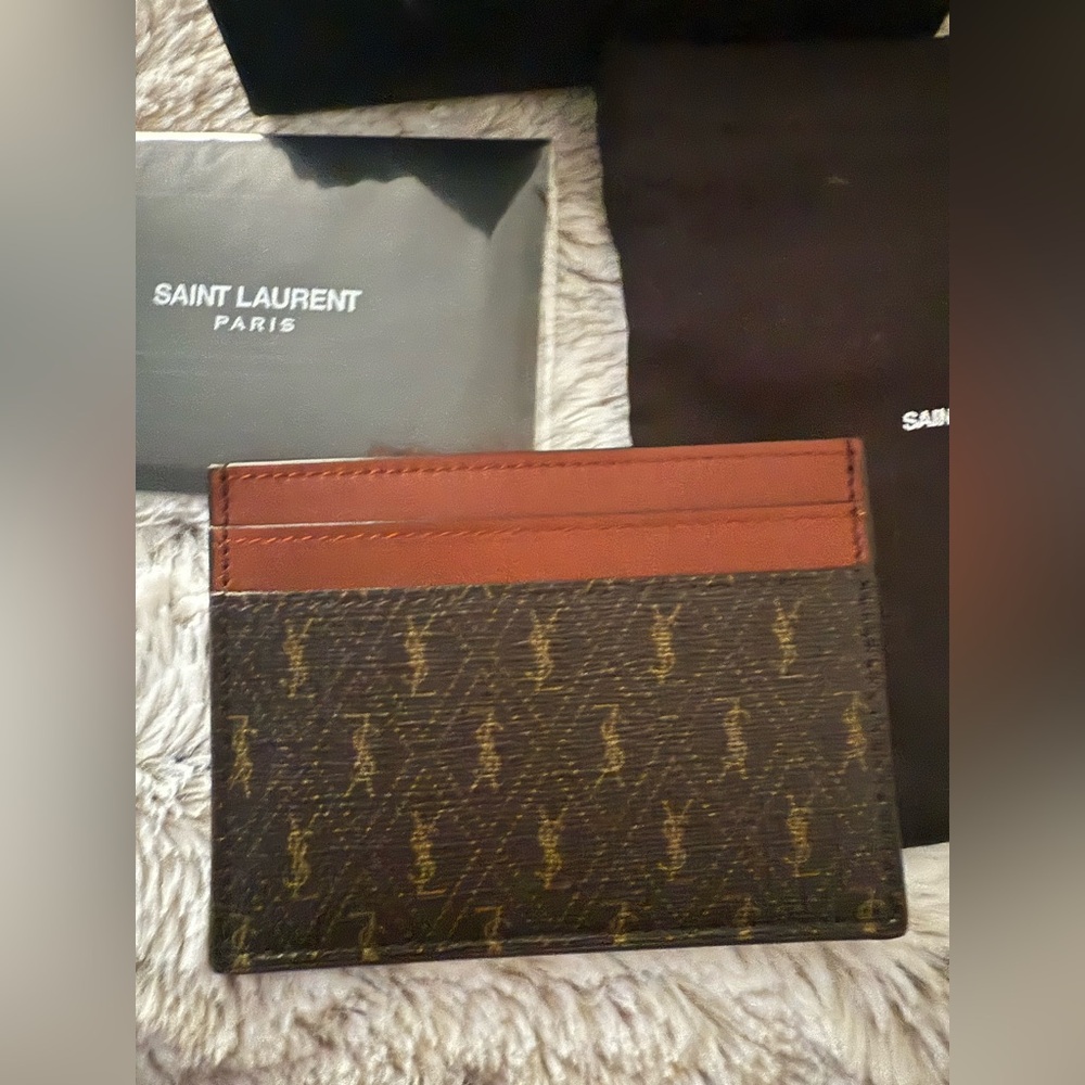 ❤️🔥 NIB Saint Laurent Canvas Card Holder-Unisex - Picture 3 of 7